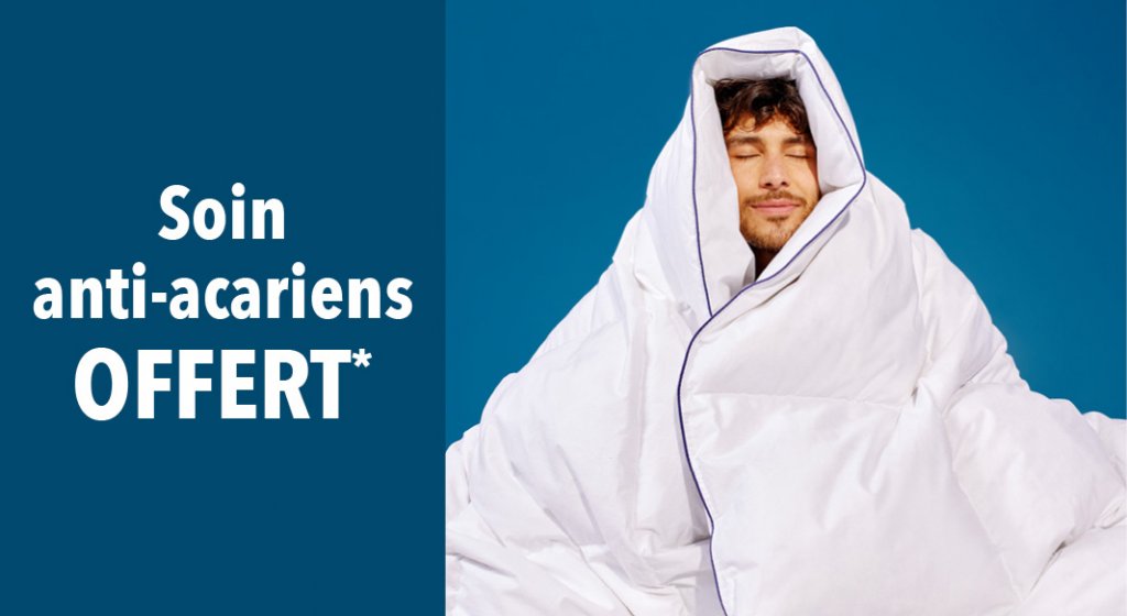 5àsec vous offre un soin anti-acariens sur le nettoyage de votre couette