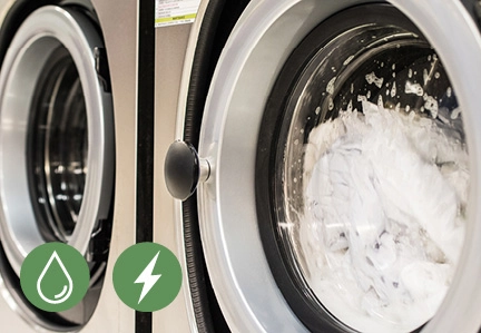 Machine à laver en action